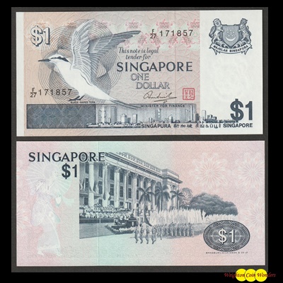 1976 Singapore $1 Bird Series – Black Naped Tern (F27 171857)